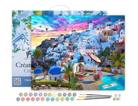 Set pictura pe numere, cu sasiu, Peisaj din Grecia, 40x50 cm [1]