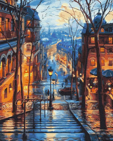 Set pictura pe numere, cu sasiu, Oras noaptea, 40x50 cm [0]