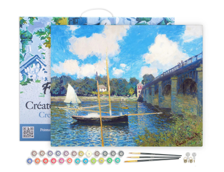 Set pictura pe numere, cu sasiu, Podul de la Argenteuil - Monet, 40x50 cm [1]