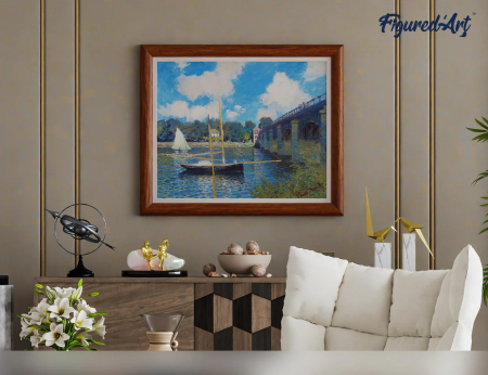 Set pictura pe numere, cu sasiu, Podul de la Argenteuil - Monet, 40x50 cm [2]