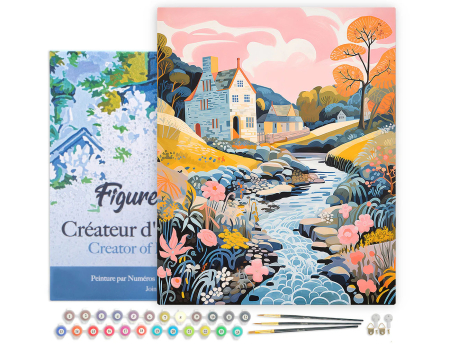 Set pictura pe numere, cu sasiu, Vila langa parau, 40x50 cm [1]