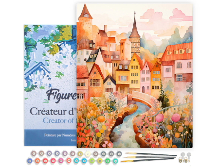 Set pictura pe numere, cu sasiu, Orasel incantator de chihlimar, 40x50 cm [1]