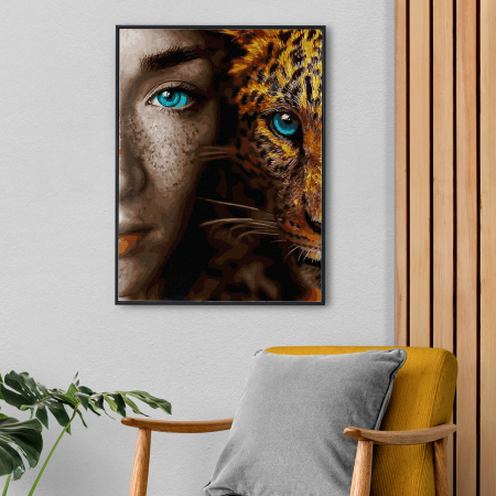 Set pictura pe numere, cu sasiu, Ochi albastri, 40x50 cm [3]