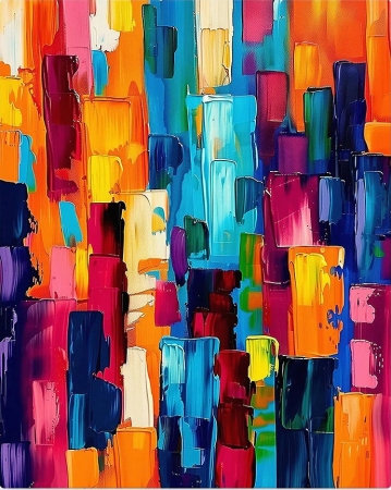 Dimensiune clasica 40x50cm - Set pictura pe numere, cu sasiu, Energie abstracta, 40x50 cm