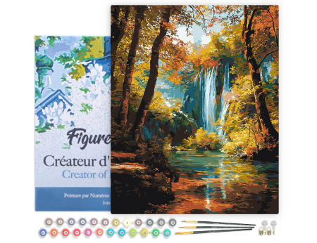Set pictura pe numere, cu sasiu,  Cascada toamna, 40x50 cm [1]