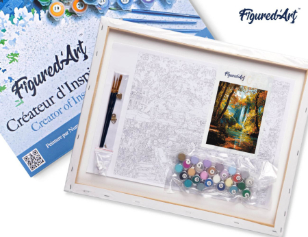 Set pictura pe numere, cu sasiu,  Cascada toamna, 40x50 cm [6]