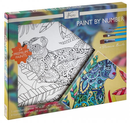 Set pictura pe numere, cu sasiu, Pantera, 40x50 cm [0]