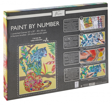 Set pictura pe numere, cu sasiu, Pantera, 40x50 cm [5]