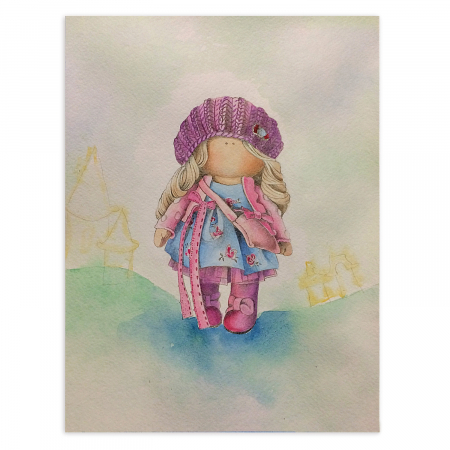 Set pictura pe numere, cu sasiu, Papusa Nicole 30x40 cm [0]