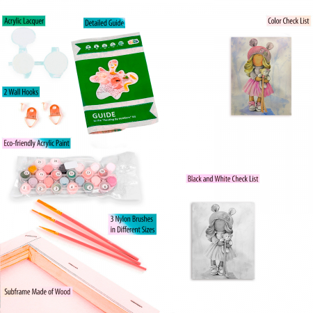 Pictura pe Numere, cu sasiu, Papusa Olivia, 30x40 [1]