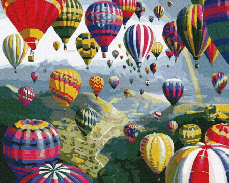 Set pictura pe numere, cu sasiu, Parada pe cer, 40x50 cm [0]
