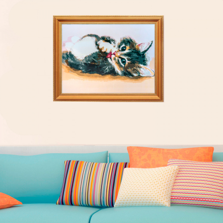 Pictura pe numere, cu sasiu, Cute kitten, 40x50 cm [2]