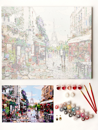 Pictura pe numere, cu sasiu, Paris in Spring, 40x5o cm [2]