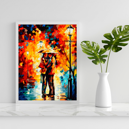 Set pictura pe numere, cu sasiu, Cuplu in parc, 40x50 cm [3]