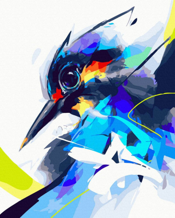 Set pictura pe numere, cu sasiu, Pasare abstracta, 40x50 cm [0]