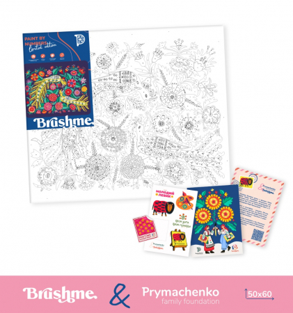 Set pictura pe numere, cu sasiu, Pasari in flori, 50x60 cm [2]