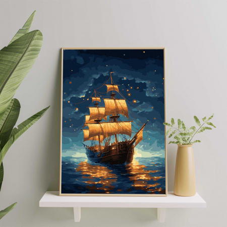 Set pictura pe numere, cu sasiu, Vapor nocturn, 40x50 cm [2]