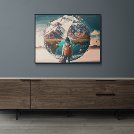 Set pictura pe numere, cu sasiu, Calator prin lume, 40x50 cm [2]