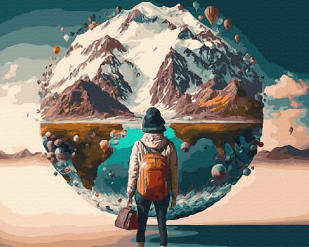 Picturi pe numere - Set pictura pe numere, cu sasiu, Calator prin lume, 40x50 cm