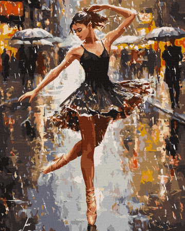 Dimensiune clasica 40x50cm - Set pictura pe numere, cu sasiu, Gratia ploii, 40x50 cm