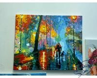 Set pictura pe numere, cu sasiu, Plimbare in ploaie, 40x50 cm [2]