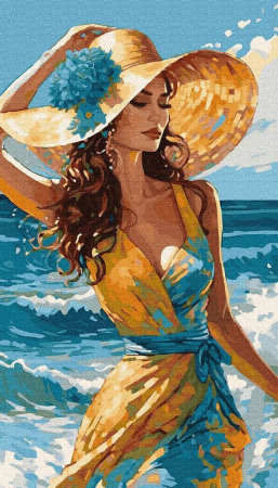 Triptice si dimensiuni mari - Set pictura pe numere, cu sasiu, Soare sudic, 40x70 cm