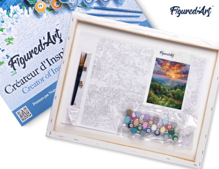 Set pictura pe numere, cu sasiu, Urs la apus de soare, 40x50 cm [5]