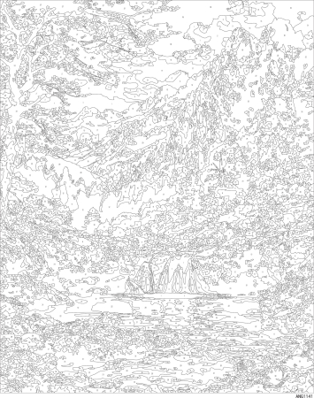 Set pictura pe numere, cu sasiu, Peisaj de munte, 40x50 cm [2]