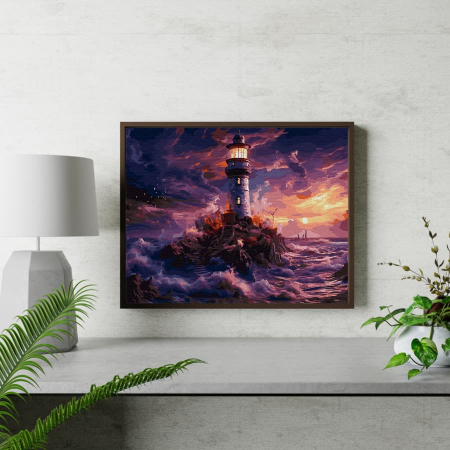 Set pictura pe numere, cu sasiu, Gardianul marii, 40x50 cm [3]