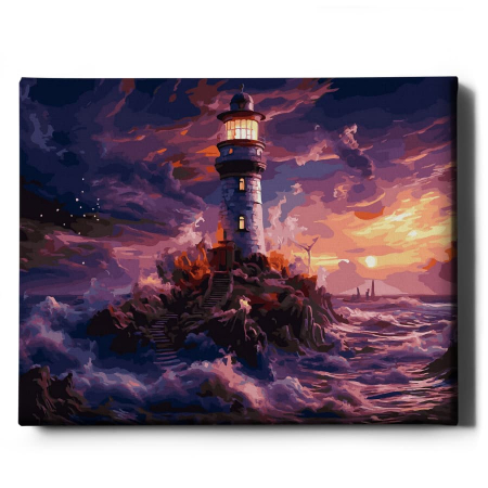 Set pictura pe numere, cu sasiu, Gardianul marii, 40x50 cm [1]