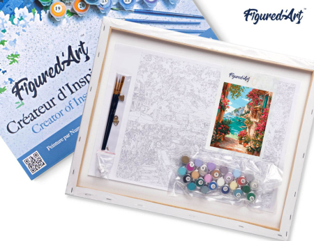 Set pictura pe numere, cu sasiu, Peisaj de pe riviera italiana, 40x50 cm [6]