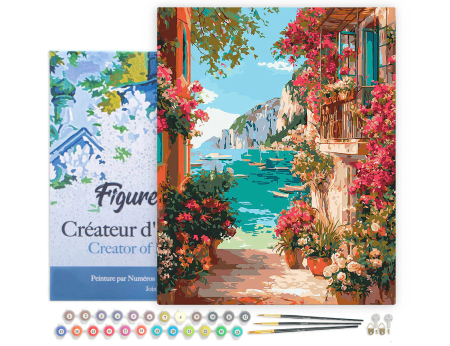 Set pictura pe numere, cu sasiu, Peisaj de pe riviera italiana, 40x50 cm [1]