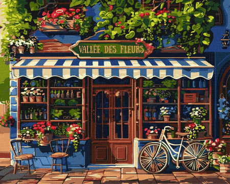 Picturi pe numere - Set pictura pe numere, cu sasiu, Valea florilor, 40x50 cm