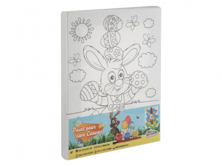 Set pictura pe numere, cu sasiu, pentru copii, Iepuras de Pasti, 15x20 cm [0]