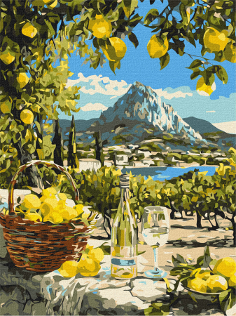Picturi pe numere dimensiuni mici și medii – ușor de realizat, perfecte pentru orice spațiu - Set pictura pe numere, cu sasiu, Sub bolta de lamai, 30x40 cm