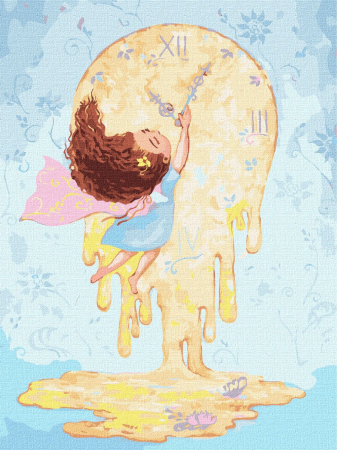 Set pictura pe numere, cu sasiu, Pictand timpul - Katya Dudnik, 30x40 cm [0]