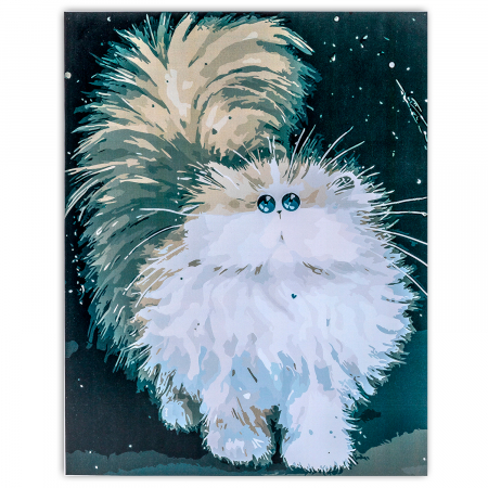 Pictura pe Numere, cu sasiu, Pisica Pufoasa, 30x40 cm [0]