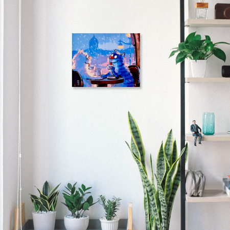 Set pictura pe numere, cu sasiu, Pisici - Rendezvous 30x40 cm [4]