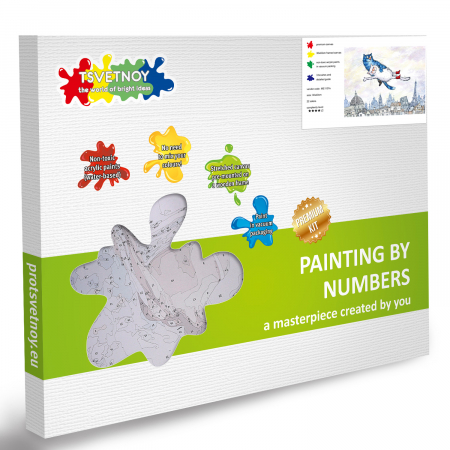 Set pictura pe numere cu sasiu, Pisici - Zbor in Vis 30x40 cm [5]