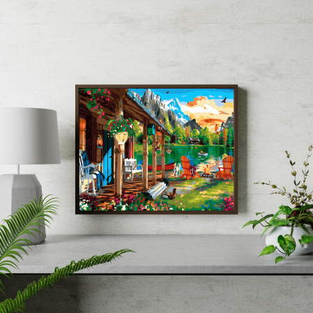 Set pictura pe numere, cu sasiu, Departe de oras, 40x50 cm [3]