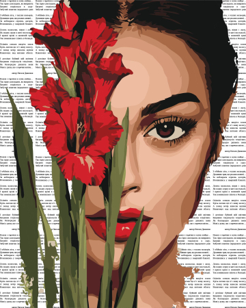 Set pictura pe numere, cu sasiu, Poezie in culori - Gladiole, 40x50 cm [0]