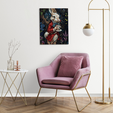 Set pictura pe numere, cu sasiu, Iepurele din Tara Minunilor, 40x50 cm [4]