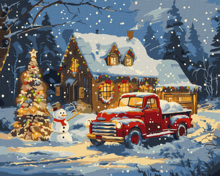 Set pictura pe numere, cu sasiu, Miracole de Anul Nou, 40x50 cm [0]