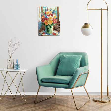 Set pictura pe numere, cu sasiu, Vara intr-o vaza, 30x40 cm [2]