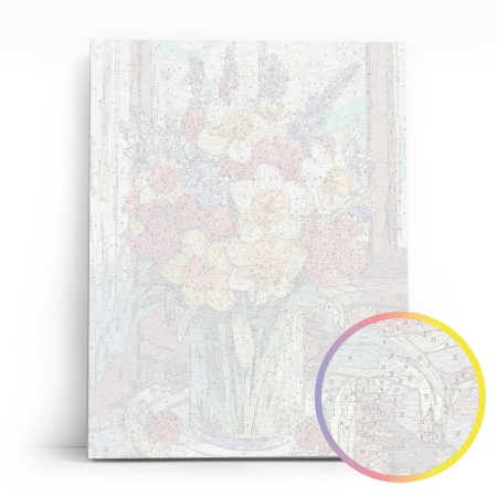 Set pictura pe numere, cu sasiu, Vara intr-o vaza, 30x40 cm [1]