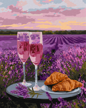 Picturi pe numere - Set pictura pe numere, cu sasiu, Epilog cu lavanda, 40x50 cm