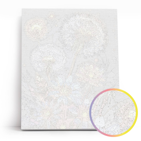 Set pictura pe numere, cu sasiu, Constelatie de petale, 40x50 cm [2]