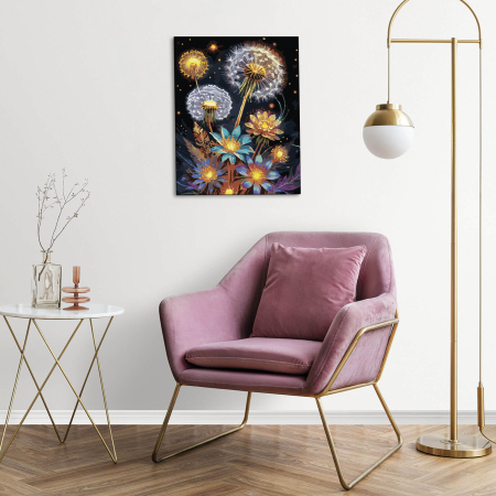 Set pictura pe numere, cu sasiu, Constelatie de petale, 40x50 cm [3]