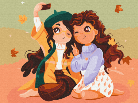 Set pictura pe numere, cu sasiu, Prietene, 30x40 cm [0]