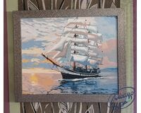 Set pictura pe numere, cu sasiu, Velier, 40x50 cm [2]